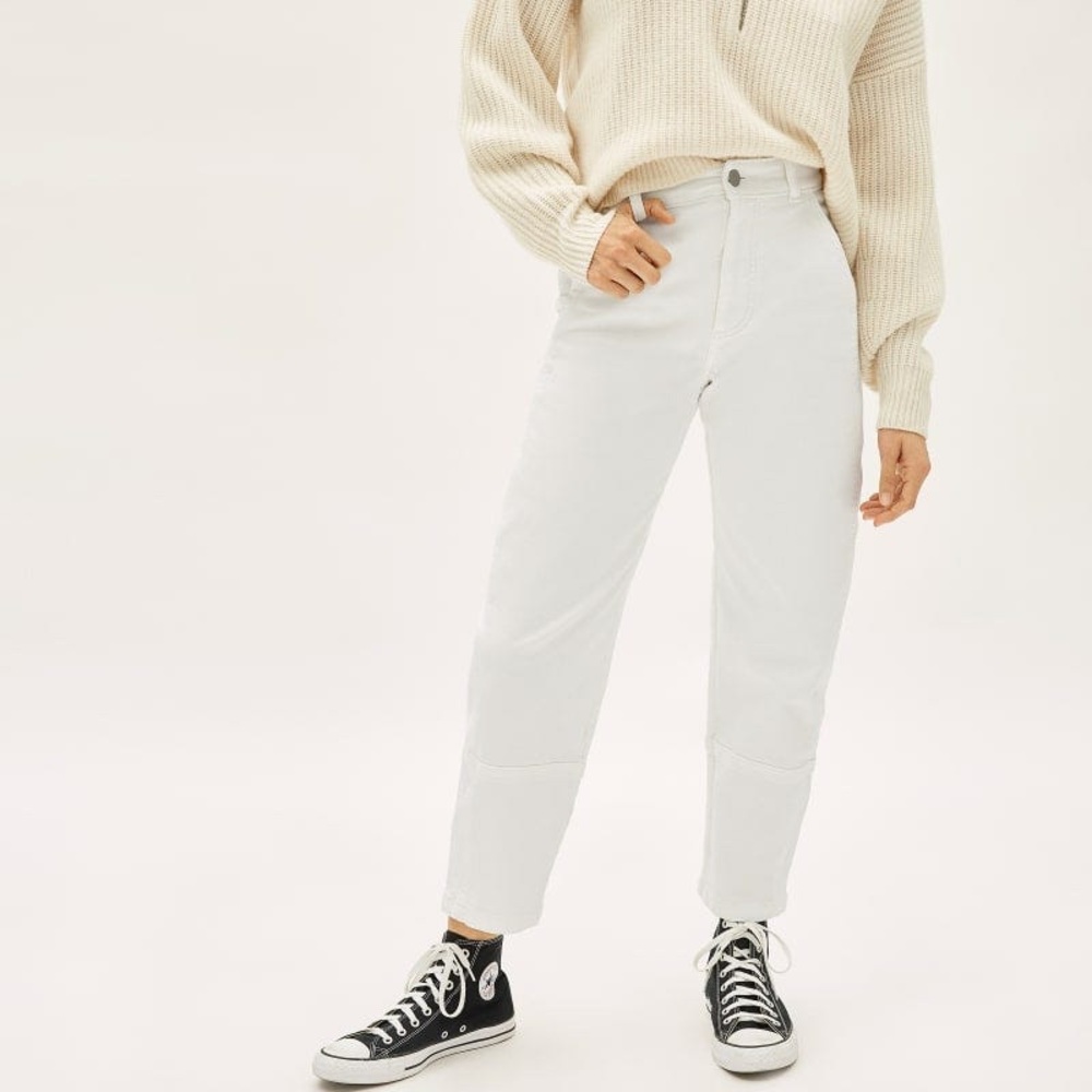 Everlane Utility Barrel Pant in White Size 8